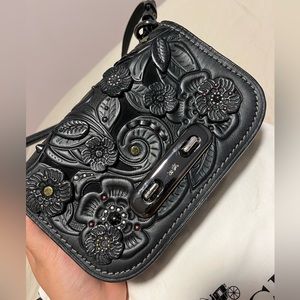 coach black special edition flower bag